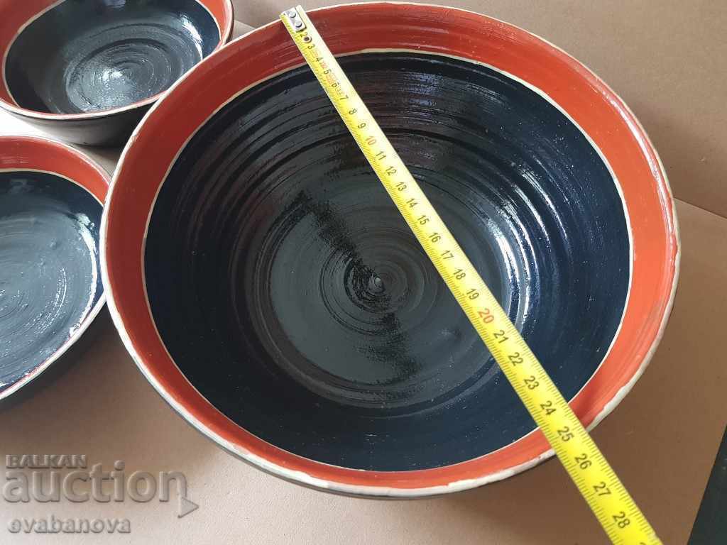 Delivery of 3 bowls Service ceramic excellent handmade