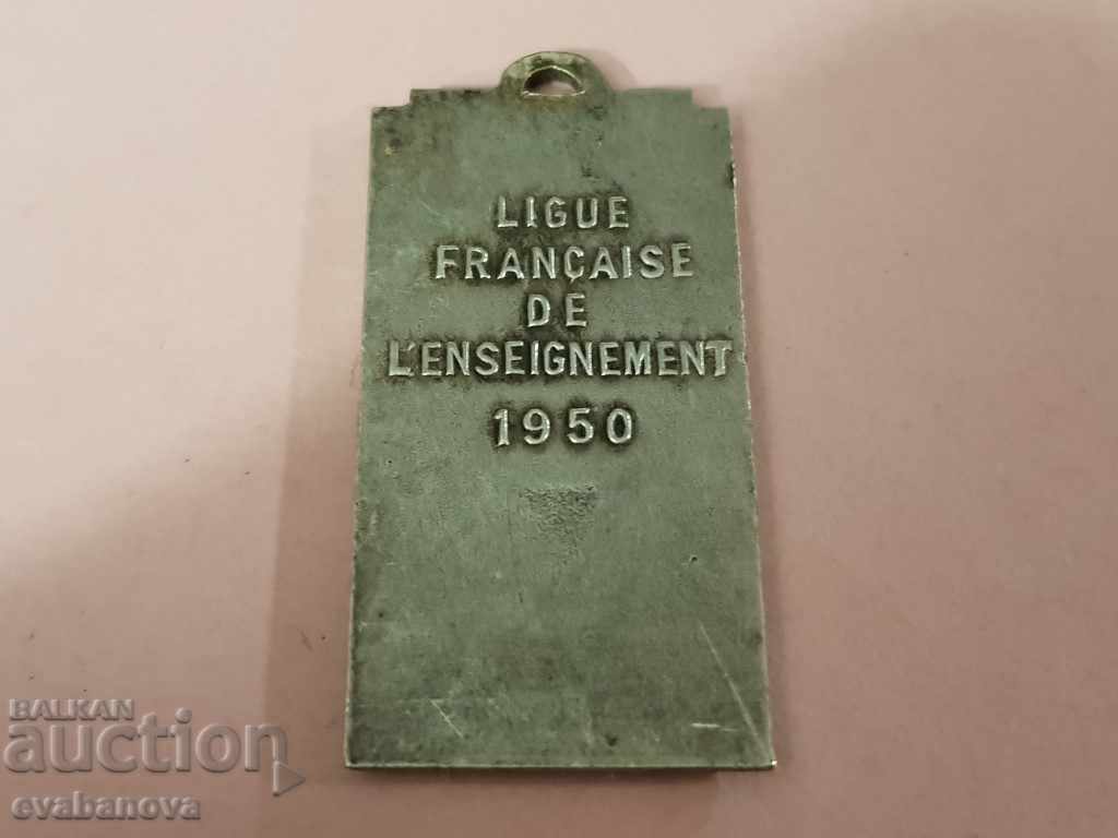 Delivery of French Olympic Sports Medal 1950 USEP Plaque Badge Delivery of French Olympic Sports Medal 1950 USEP Plaque Badge