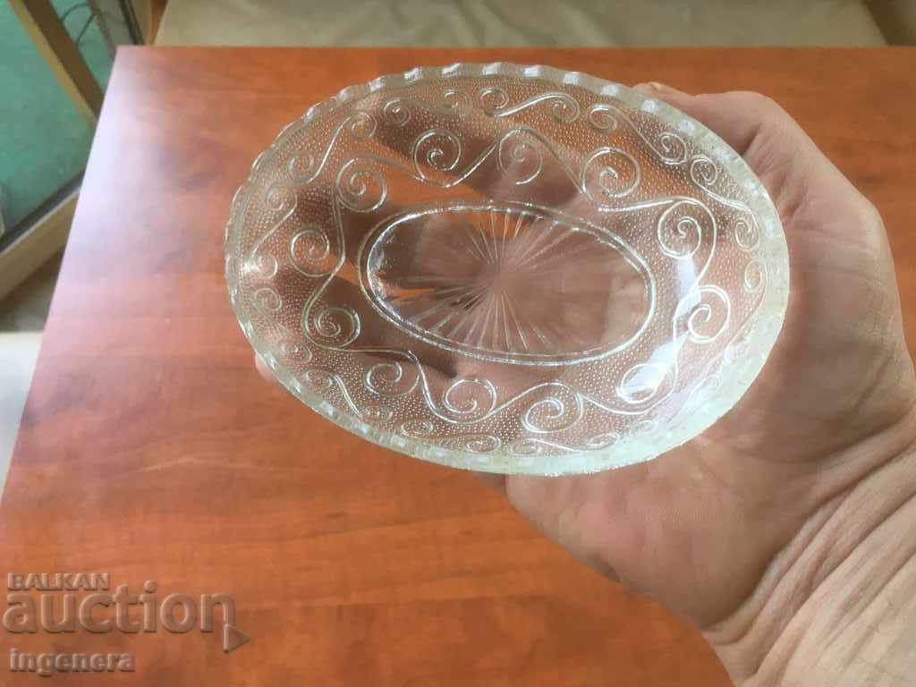 COURT FOR NUTS GLASS RELIEF ANTIQUE BOWL THICK
