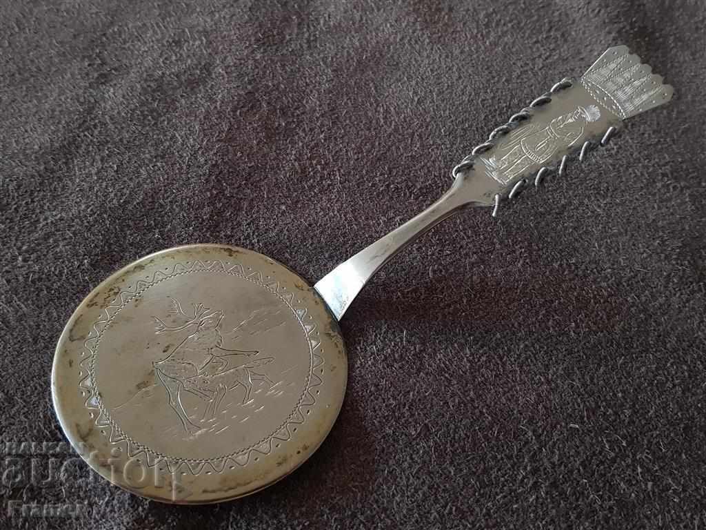 Auction Silver hand engraved Swedish SAMI Lapland spoon Auction Silver hand engraved Swedish SAMI Lapland spoon