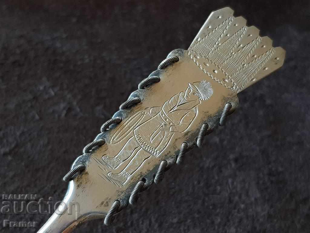 Silver hand engraved Swedish SAMI Lapland spoon - 5 Silver hand engraved Swedish SAMI Lapland spoon - 5