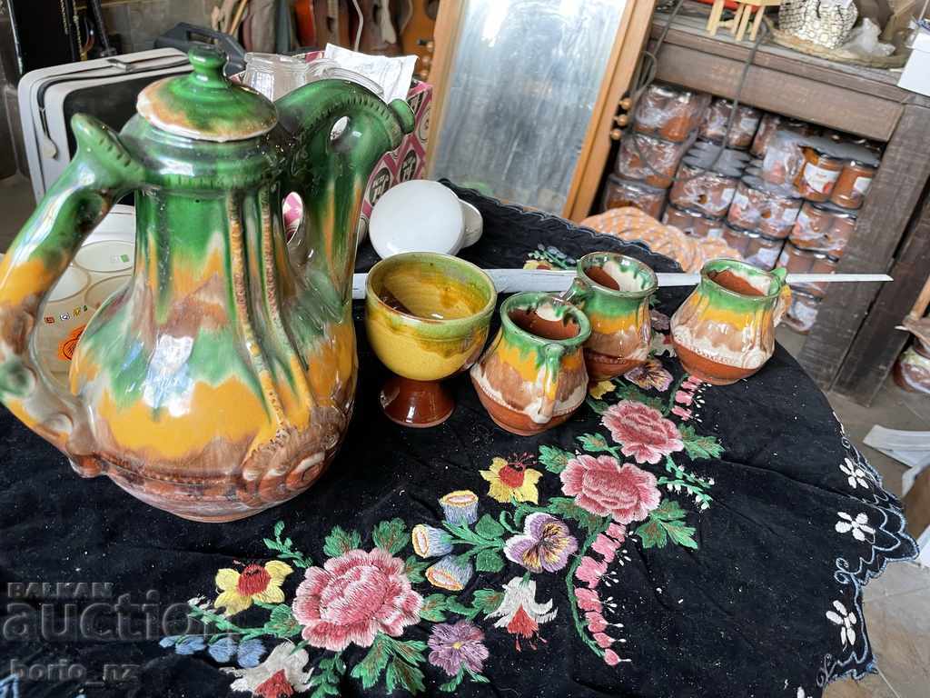 Auction  10681. WINE SERVICE GLAZING CERAMICS