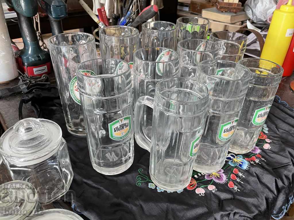 10692. SERVICE BEER MUGS ZAGORKA AND BOLYARKA SOLID GLASS with price 20.00 BGN | € 10.23 10692. SERVICE BEER MUGS ZAGORKA AND BOLYARKA SOLID GLASS with price 20.00 BGN | € 10.23