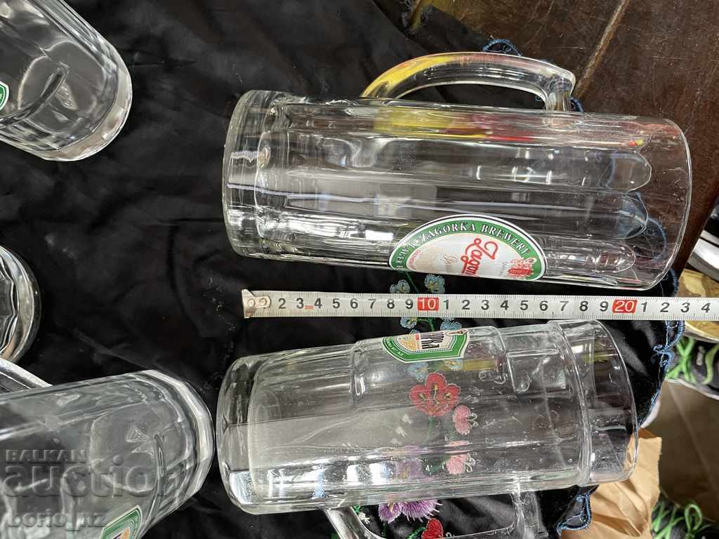 Delivery of 10692. SERVICE BEER MUGS ZAGORKA AND BOLYARKA SOLID GLASS Delivery of 10692. SERVICE BEER MUGS ZAGORKA AND BOLYARKA SOLID GLASS