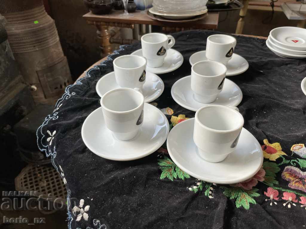 10693. COFFEE SERVICE PORCELAIN MARKED with price 25.00 BGN | € 12.78 10693. COFFEE SERVICE PORCELAIN MARKED with price 25.00 BGN | € 12.78