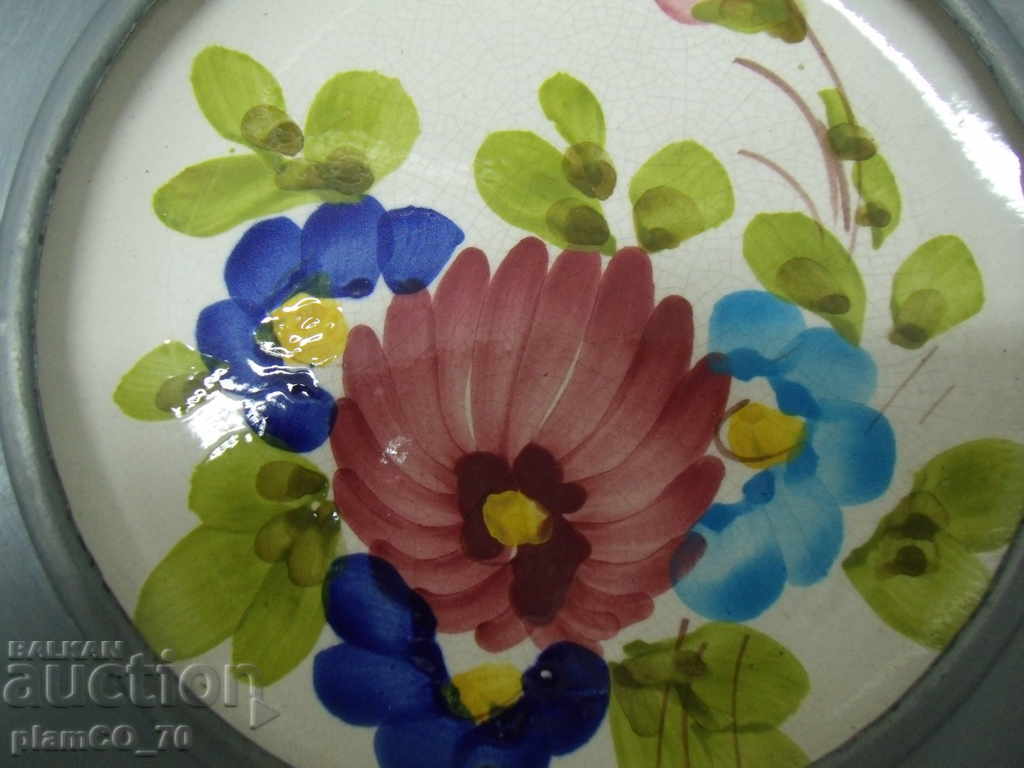 Auction  № * 5627 old panel - porcelain, metal - diameter 21 cm