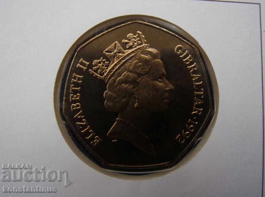 Delivery of Gibraltar NUMISBRIEFE 50 Pence 1992 UNC Rare