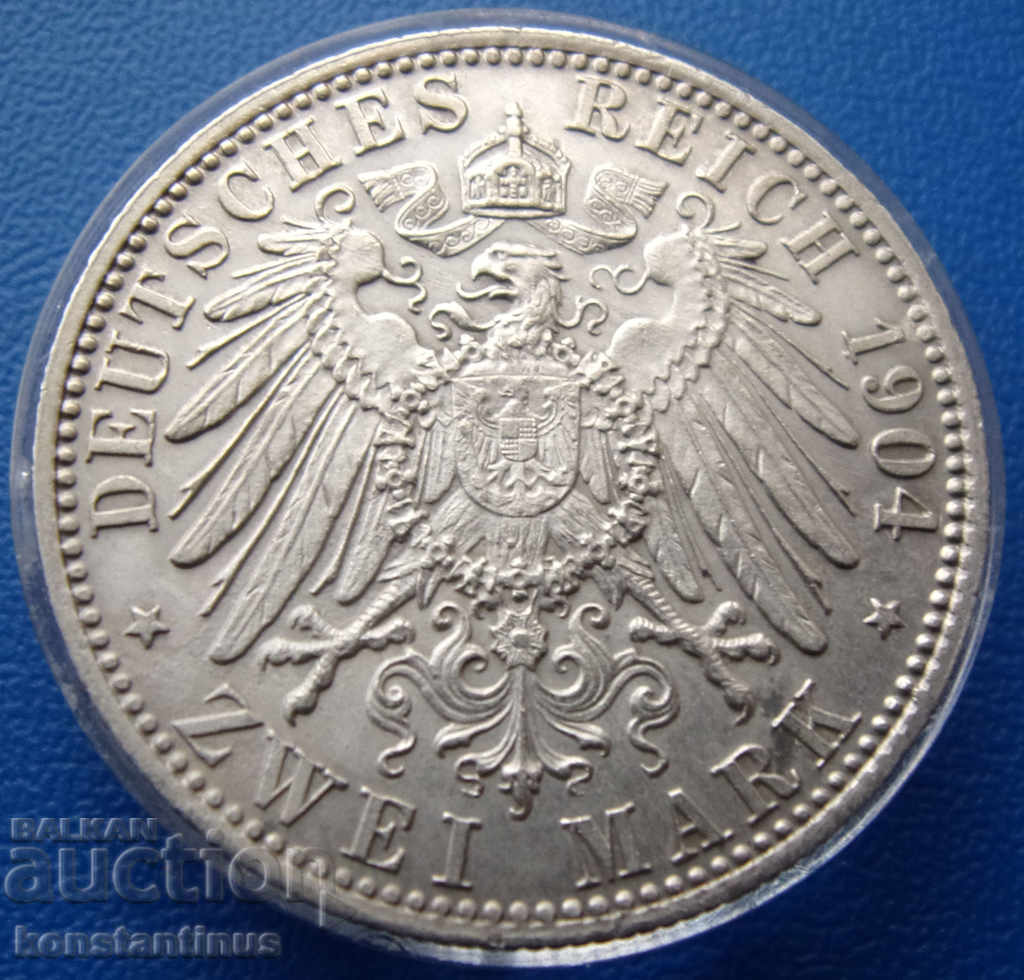 Германия - Байерн  2  Марк  1904  Rare с цена € 28.12 | 55.00 лв.