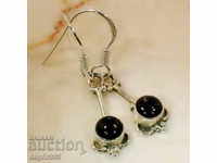 SILVER EARRINGS WITH BLACK ONYX