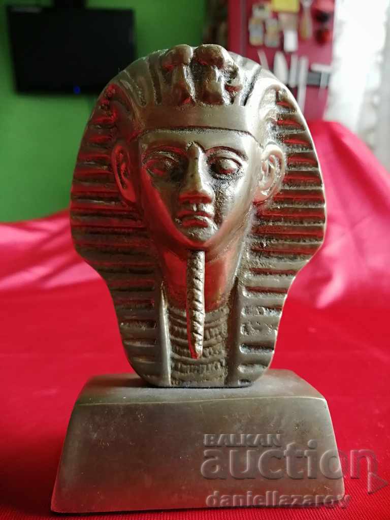 Old Egyptian Bronze Statuette, Figure TUTANKAMON