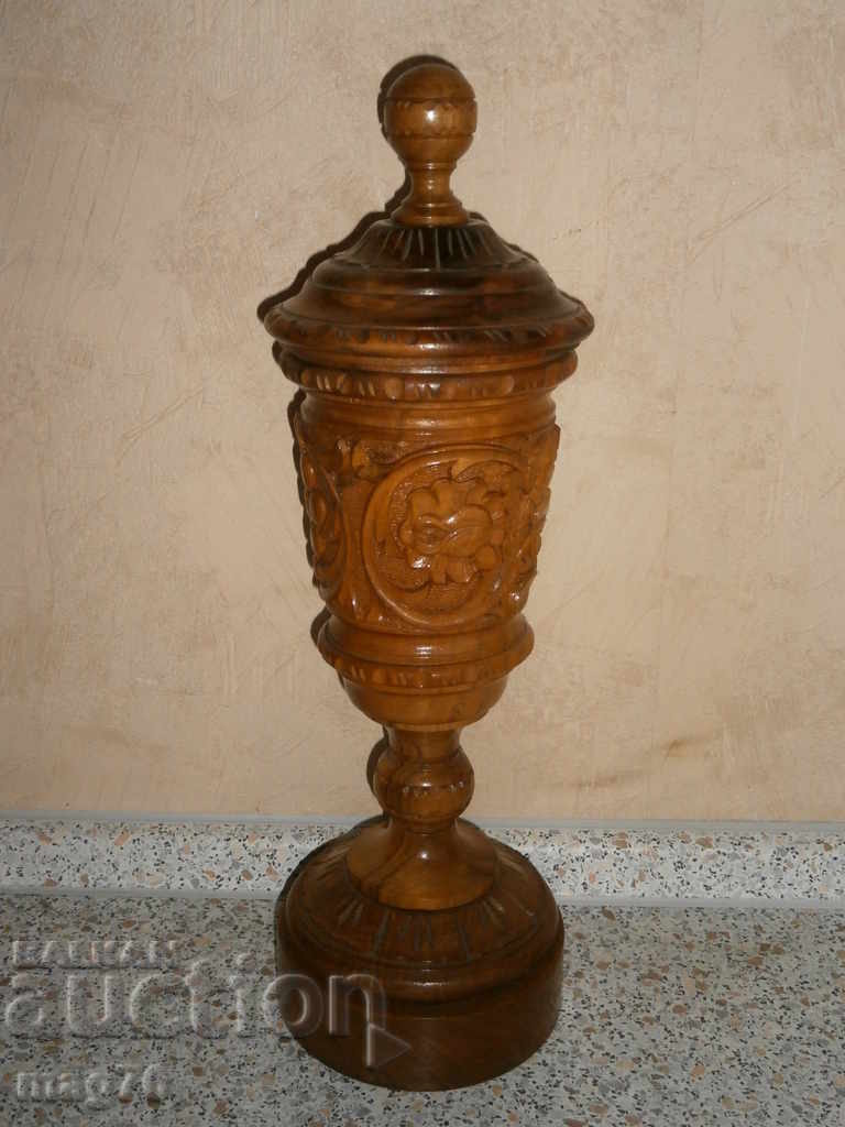 Cupă - Trofeu sculptură în lemn anilor 80