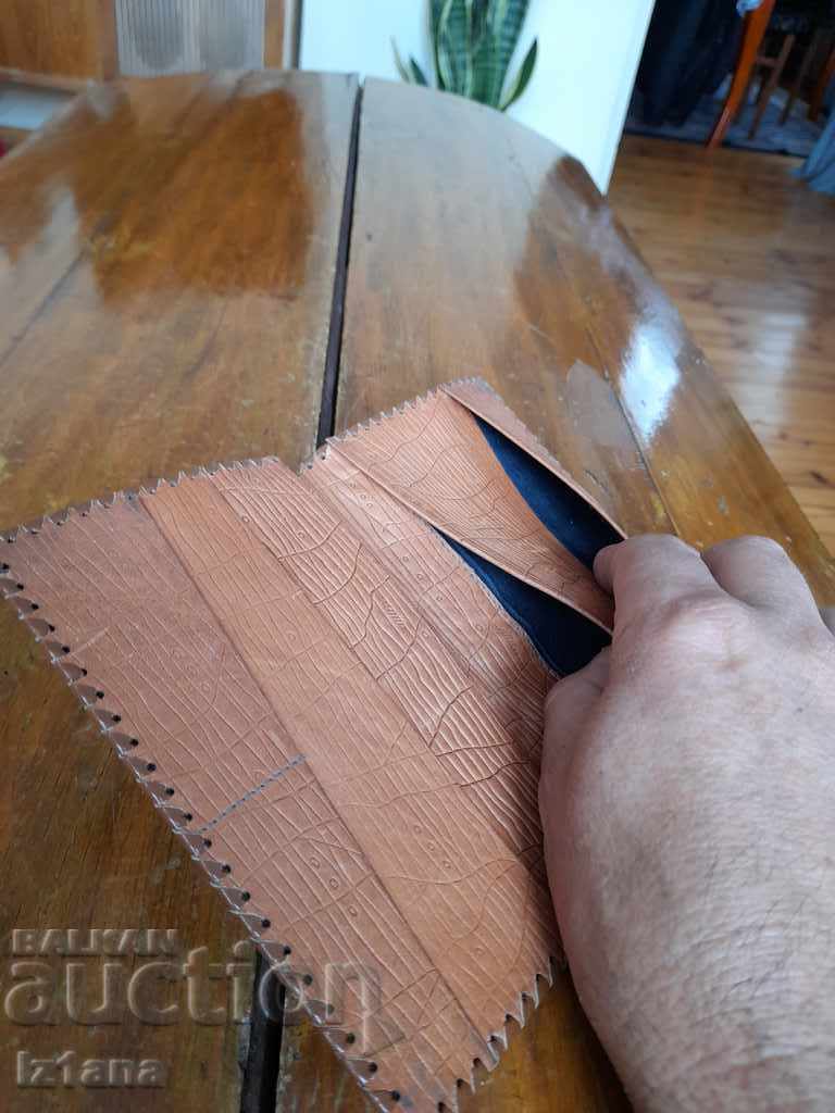 Old leather wallet, purse - 5