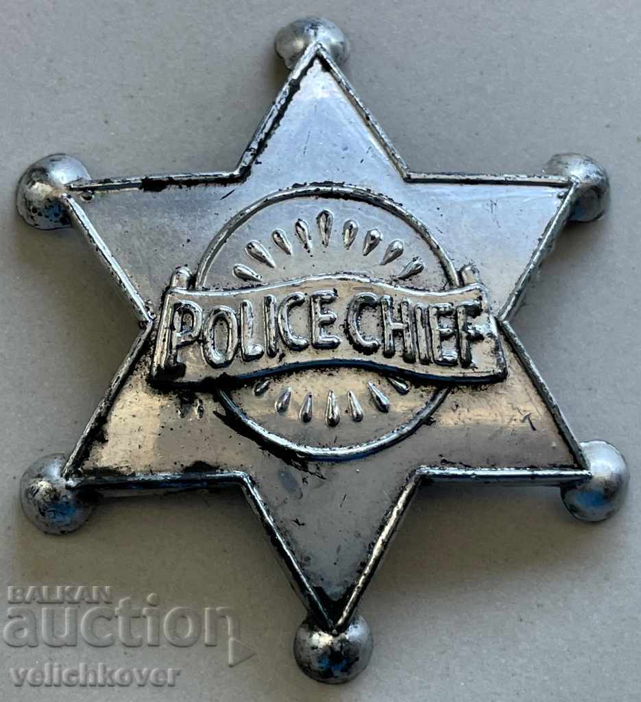 30633 USA children's badge Police Chief 70s