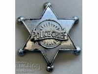 30633 insignă pentru copii SUA Șef de poliție anii 70