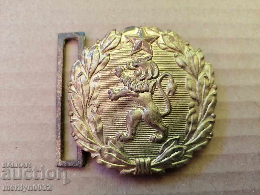 Officer's bronze belt buckle, buckle blazon Officer's bronze belt buckle, buckle blazon