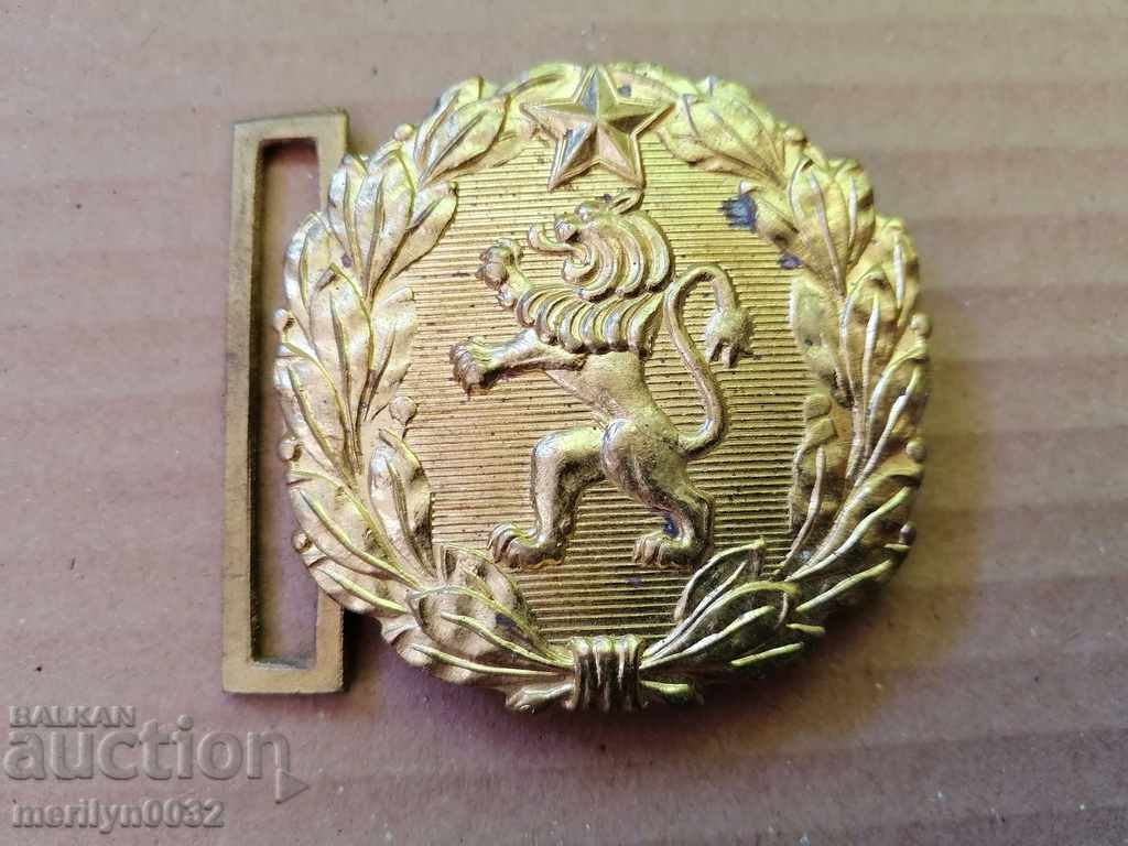 Officer's bronze belt buckle, buckle blazon