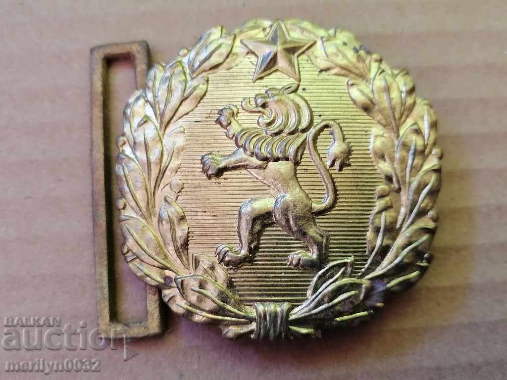 Officer's bronze belt buckle, buckle blazon Officer's bronze belt buckle, buckle blazon