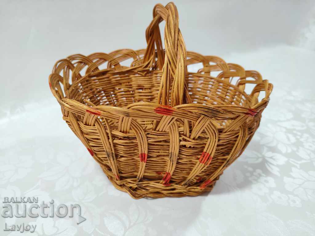 A small beautiful wicker basket