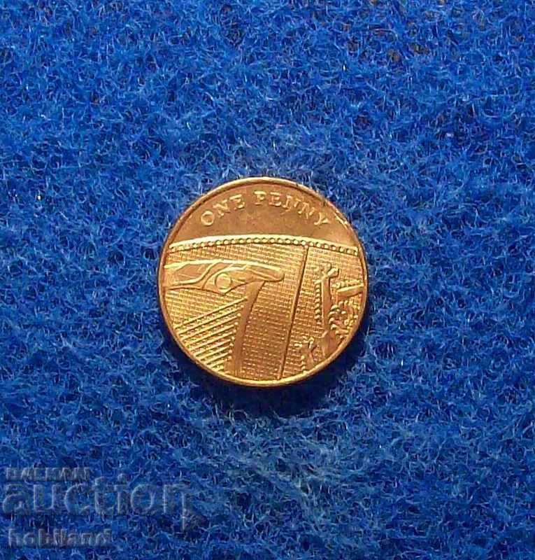 1 penny UK 2009 cu luciu