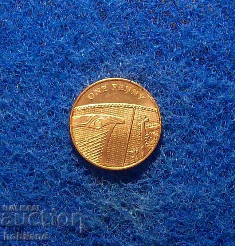 1 penny Marea Britanie 2009 cu luciu 1 penny Marea Britanie 2009 cu luciu