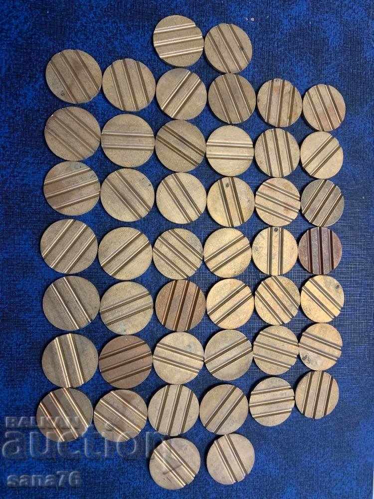 Large lot of tokens, coins, game chips, phones, etc. - 46 pieces Large lot of tokens, coins, game chips, phones, etc. - 46 pieces