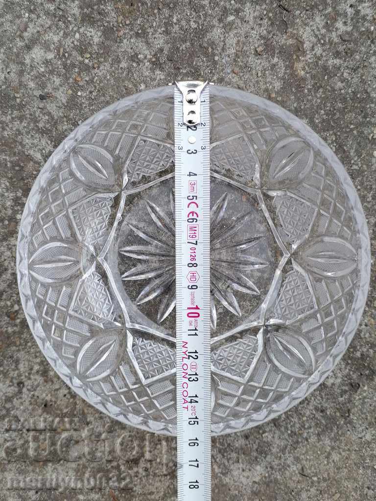Old glass sugar bowl, candy dish CRYSTAL - 5