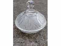 Zaharniță veche din sticlă, bombăniere CRISTAL