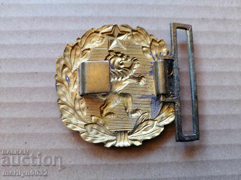 Officer's bronze belt buckle, buckle blazon - 5 Officer's bronze belt buckle, buckle blazon - 5
