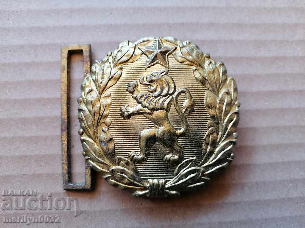 Officer's bronze belt buckle, buckle blazon