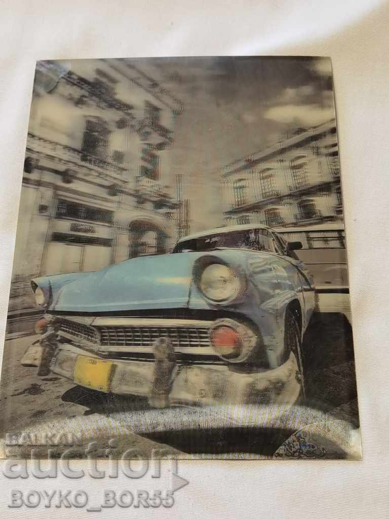 Big Old 3D Photo of a Retro Car 60s