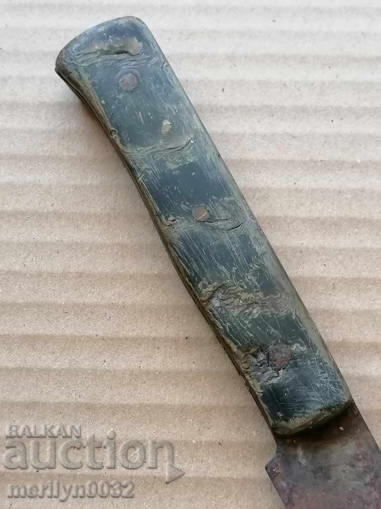 Hand-forged shepherd's knife with buffalo horn scabbard, karakulak with price 97.00 BGN | € 49.60