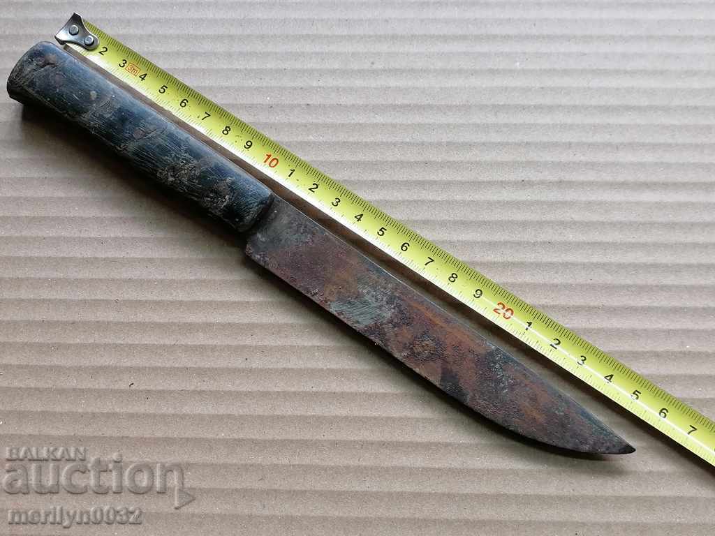 Hand-forged shepherd's knife with buffalo horn scabbard, karakulak - 5