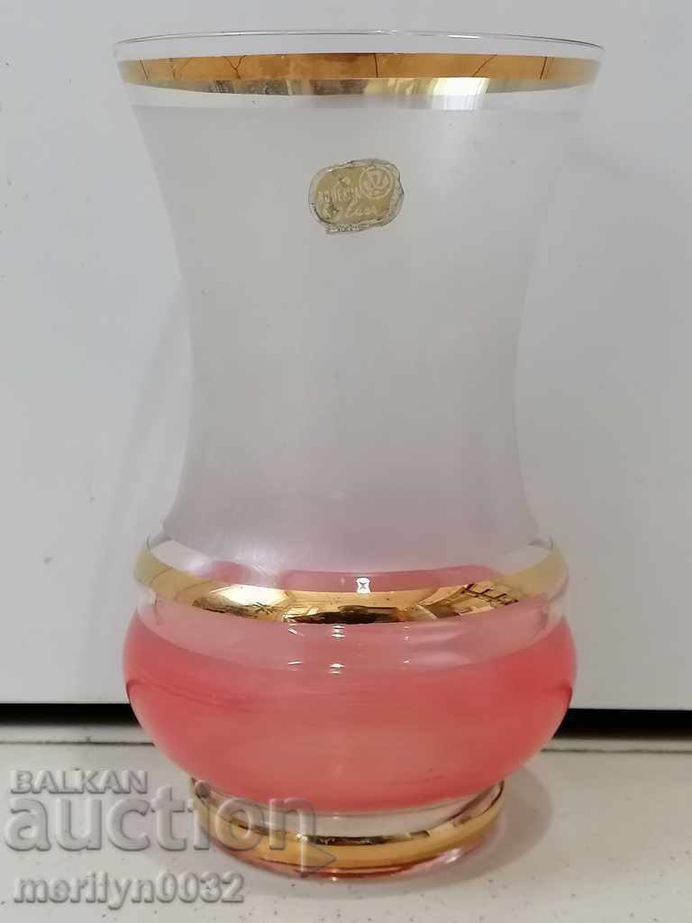 Old vase red glass Bohemia Old vase red glass Bohemia