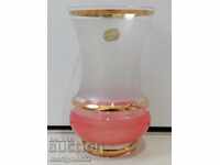 Vaza veche sticla rosie Boemia