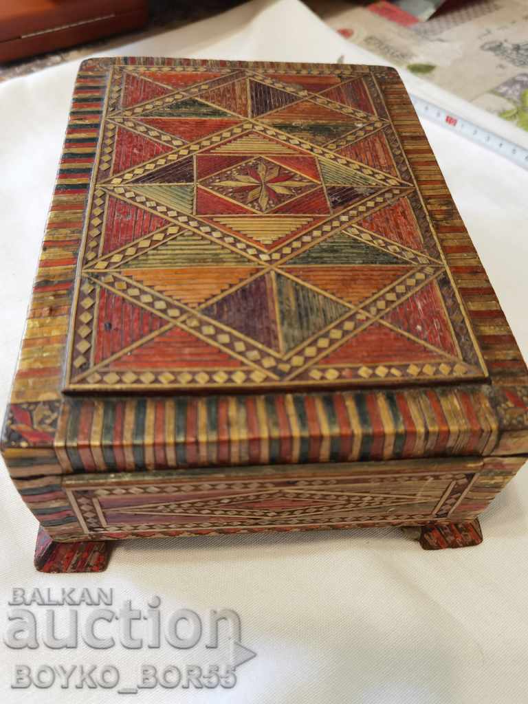 Auction Antique Box with Marquetry "MEMORY OF AZIS" Auction Antique Box with Marquetry "MEMORY OF AZIS"