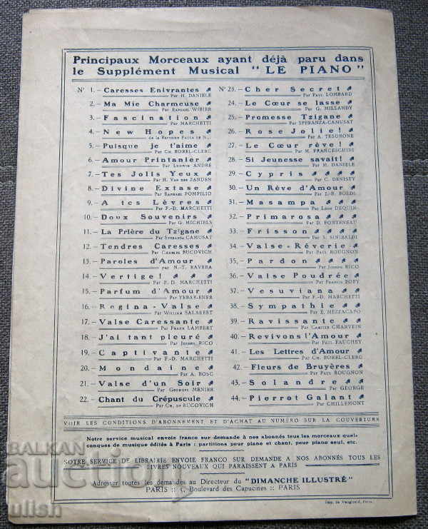 Auction A. Bosc L'aeronette sheet music sheet music score 1910 Auction A. Bosc L'aeronette sheet music sheet music score 1910