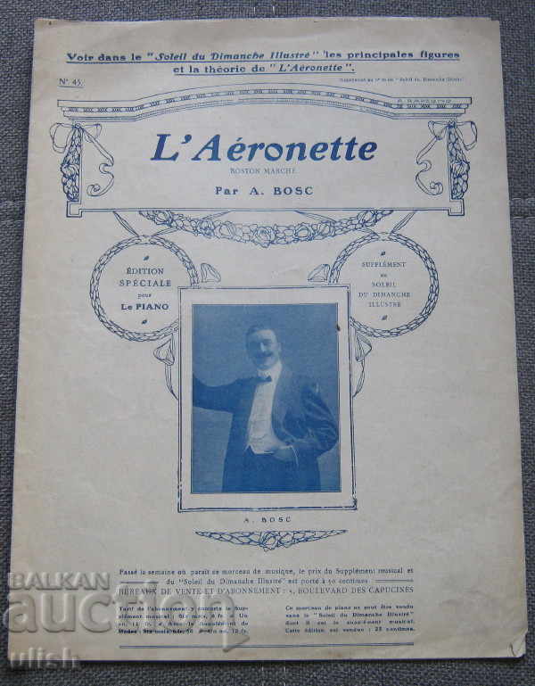 A. Bosc L'aeronette sheet music sheet music score 1910