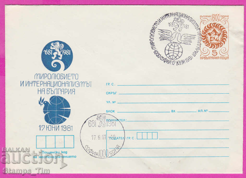 270699 / Βουλγαρία IPTZ 1981 Διεθνοποίηση Βουλγαρίας 17 Ιουνίου