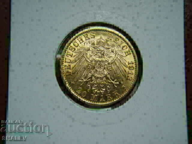Auction 20 Mark 1913 Germany (Prussia) (20 marks) /2/ - AU (gold) Auction 20 Mark 1913 Germany (Prussia) (20 marks) /2/ - AU (gold)