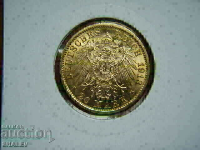 Livrarea 20 de mărci 1913 Germania (Prusia) (20 de mărci) /2/ - AU (aur) Livrarea 20 de mărci 1913 Germania (Prusia) (20 de mărci) /2/ - AU (aur)