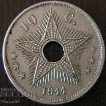 10 сантима 1911, Белгийско Конго