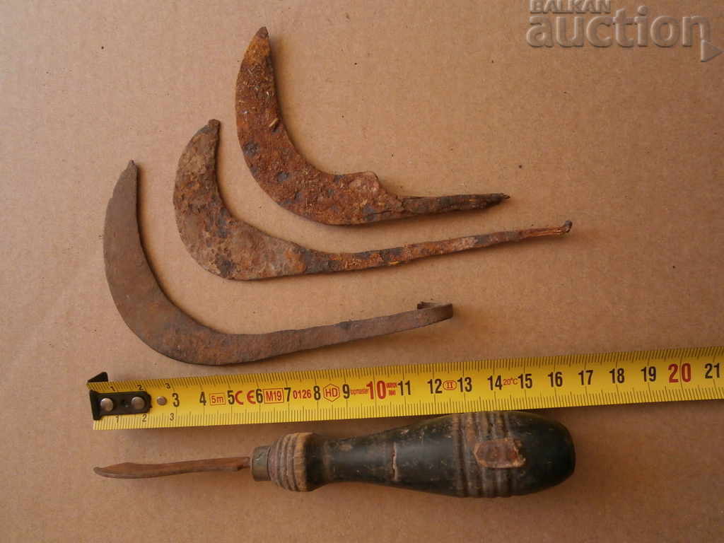 antique forged small tools small knife lot - 7 antique forged small tools small knife lot - 7