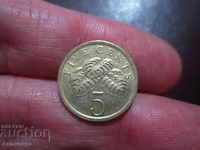 SINGAPORE 5 cents 1987