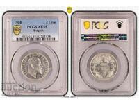 2 BGN 1910 Regatul Bulgariei - PCGS AU55.