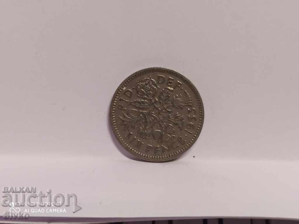 Coin Great Britain 6 pence 1953 with price 0.99 BGN | € 0.51 Coin Great Britain 6 pence 1953 with price 0.99 BGN | € 0.51