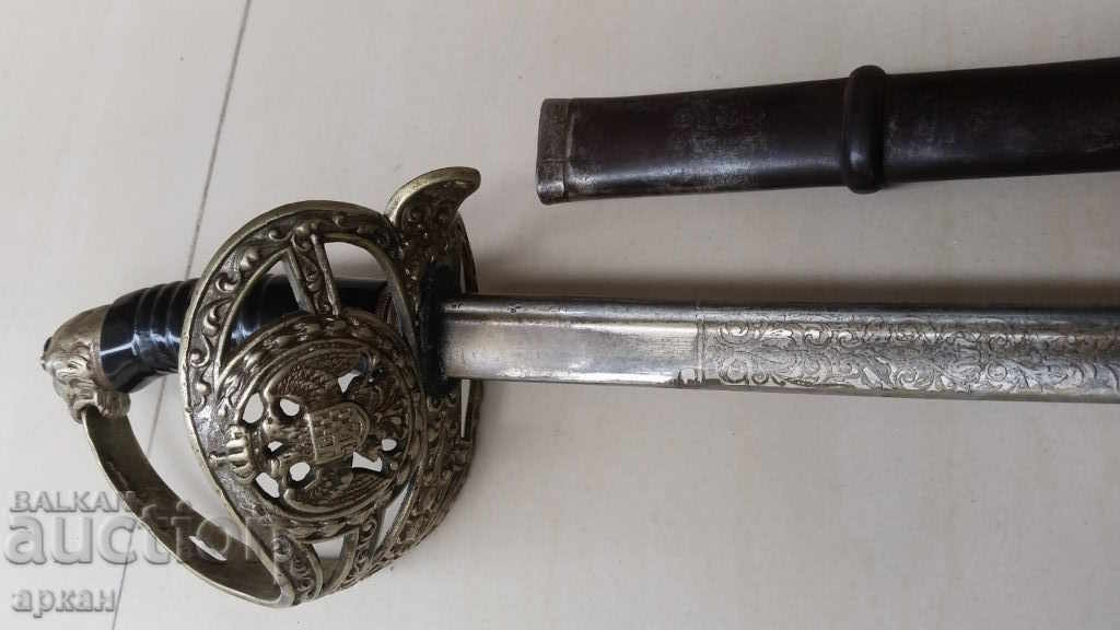 Kingdom of Serbia - officer parade inlaid saber Kingdom of Serbia - officer parade inlaid saber