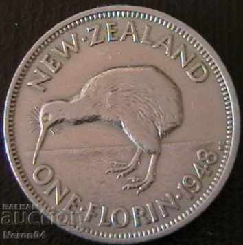 1 Florin 1948, New Zealand