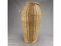 Old large wicker basket for laundry or other #1472