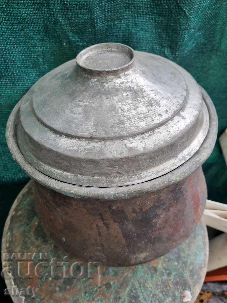 Old large copper pot with price 65.00 BGN | € 33.23 Old large copper pot with price 65.00 BGN | € 33.23