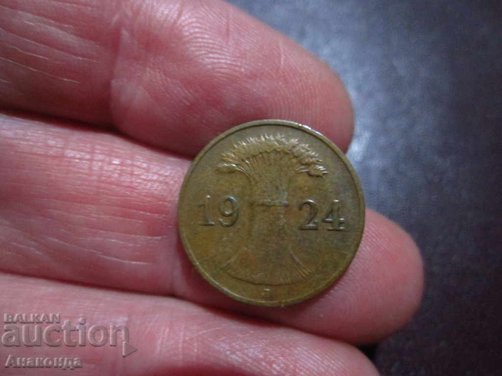1924 1 pfennig Germany letter - J -